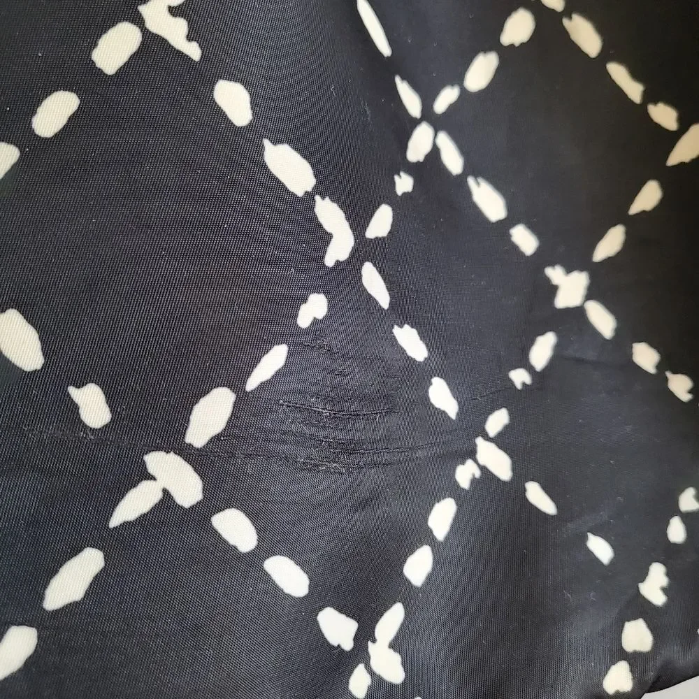 Kate Spade Stevie Large Diaper Bag Sew Be It Black and White 20 x 10 x 8'D